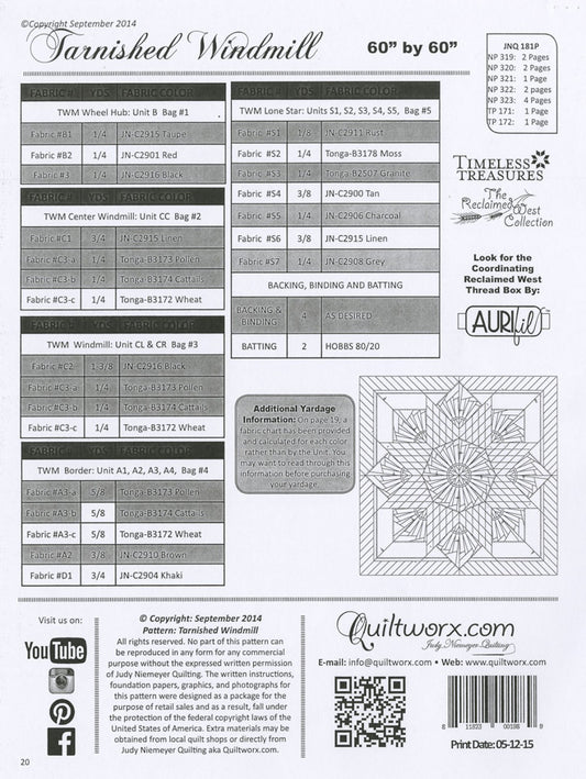 Tarnished Windmill # JNQ181P - Special Order