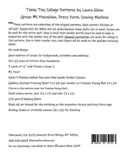 Teeny Tiny Collage Pattern Group 5 # LHFWTT5 - Special Order