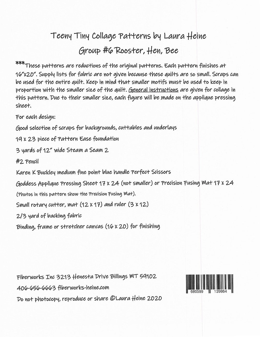 Teeny Tiny Group 6 Collage Pattern # LHFWTT6 - Special Order