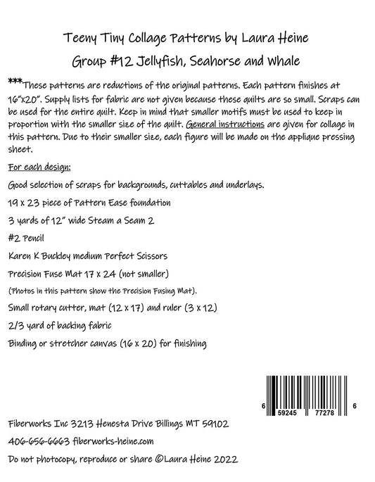 Teeny Tiny Group Pattern by Laura Heine - #12 Jellyfish Seahorse Whale