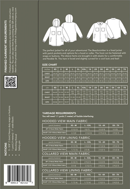 The Beachcomber Jacket Pattern by Friday Pattern Company - Special Order