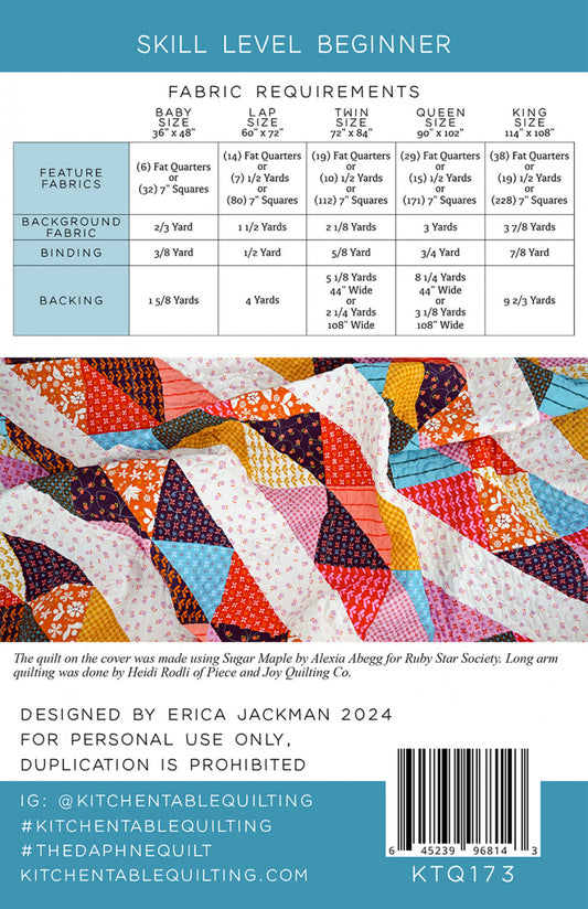 The Daphne Quilt Pattern by Kitchen Table Quilting