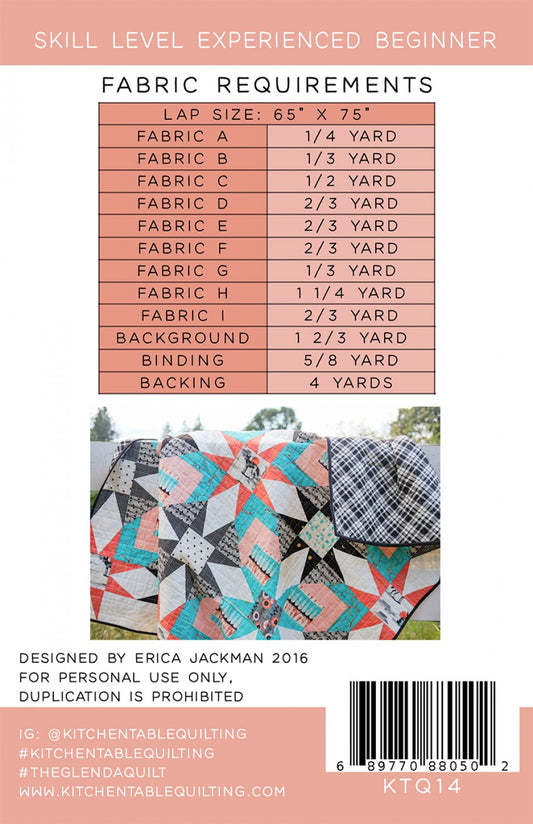 The Glenda Quilt Pattern by Kitchen Table Quilting