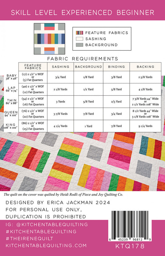 The Irene Quilt Pattern by Kitchen Table Quilting