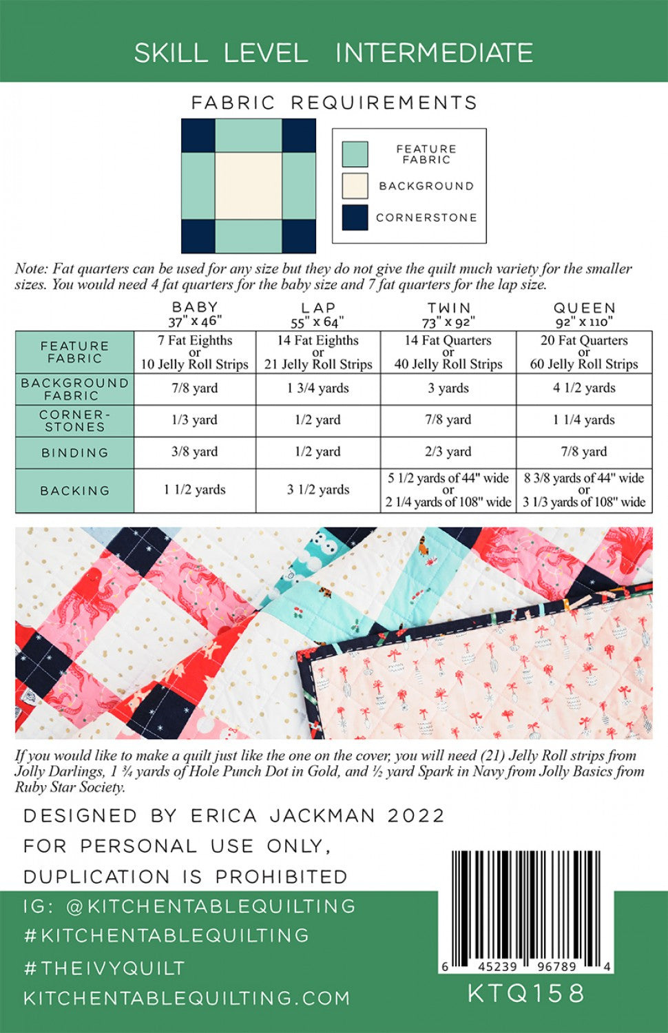 The Ivy Quilt Pattern by Kitchen Table Quilting - Special Order