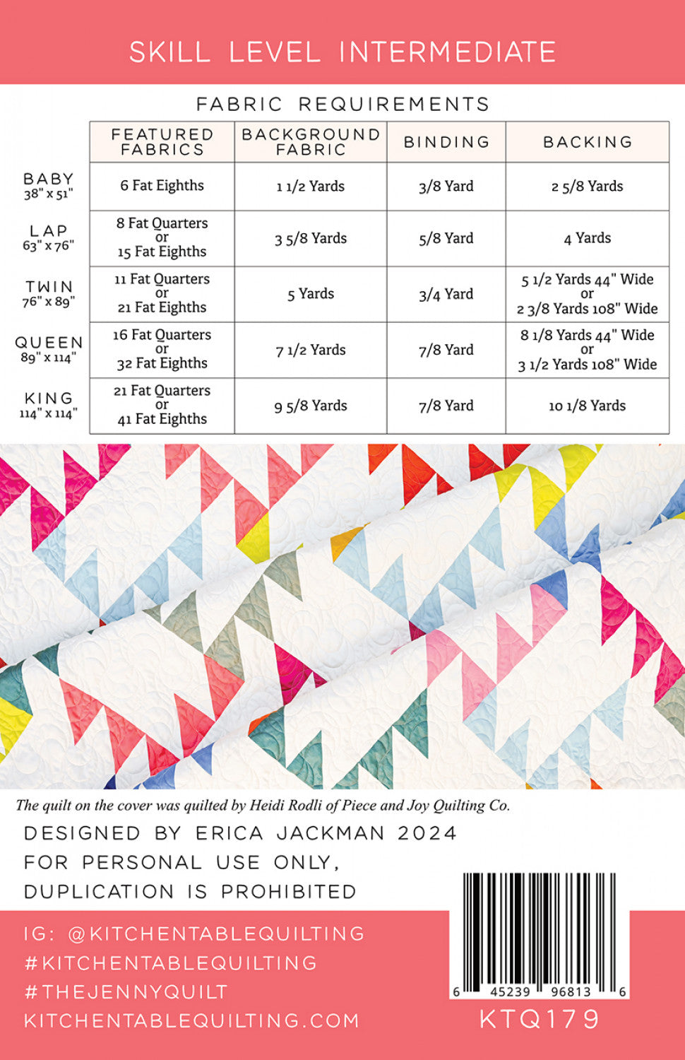 The Jenny Quilt Pattern by Kitchen Table Quilting - Special Order