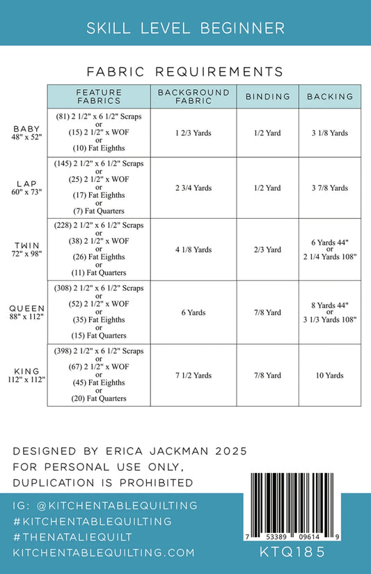 The Natalie Quilt Pattern by Kitchen Table Quilting - Special Order
