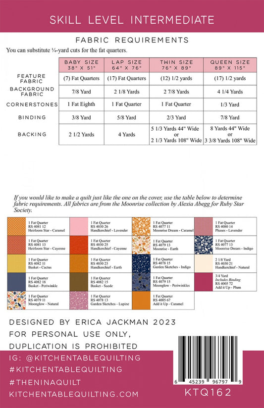 The Nina Quilt Pattern by Kitchen Table Quilting - Special Order
