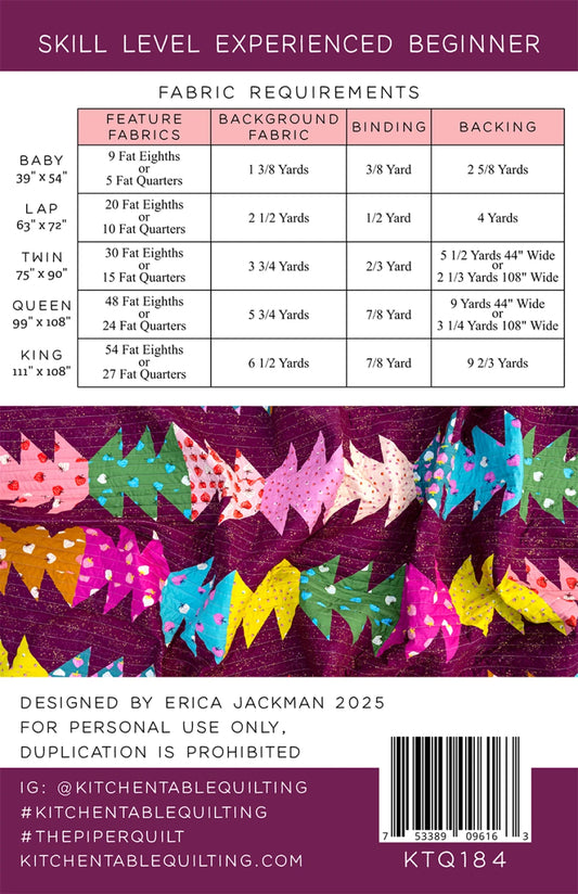 The Piper Quilt Pattern by Kitchen Table Quilting - Special Order