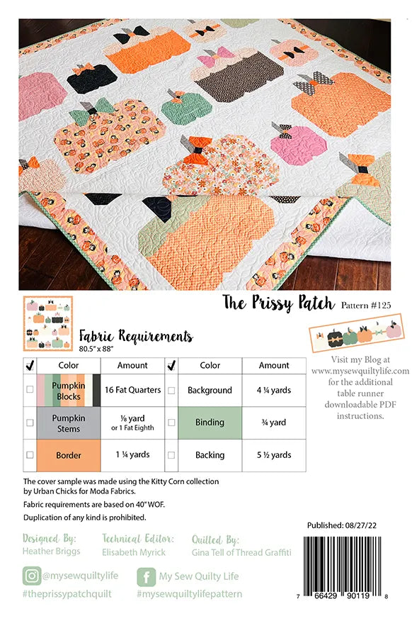 The Prissy Patch Quilt Kit featuring Owl O Ween by Urban Chiks