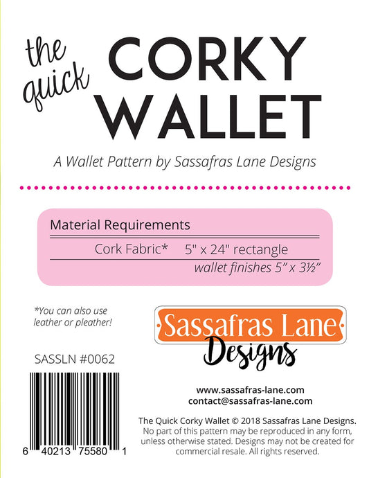 The Quick Corky Wallet # SASSLN0062- Special Order