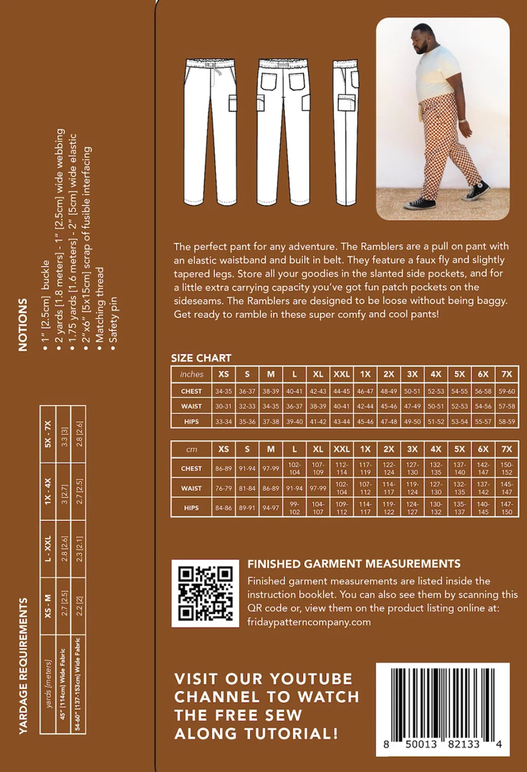 The Rambler Pants Pattern by Friday Pattern Company - Special Order