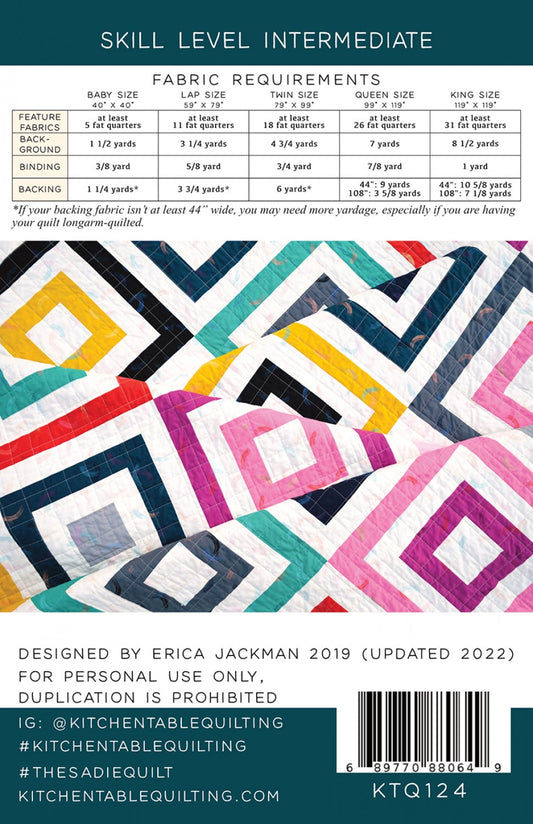 The Sadie Quilt Pattern by Kitchen Table Quilting