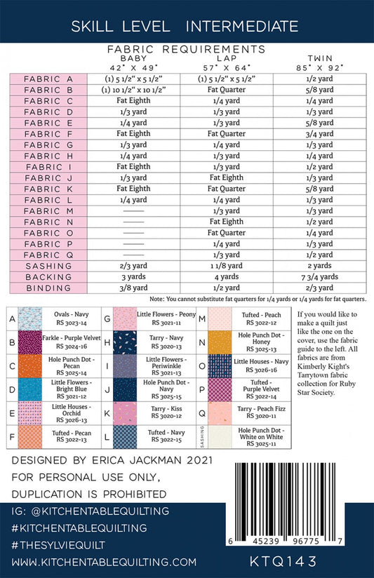 The Sylvie Quilt Pattern by Kitchen Table Quilting