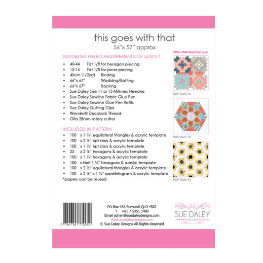 This Goes with That Quilt Pattern by Sue Daley
