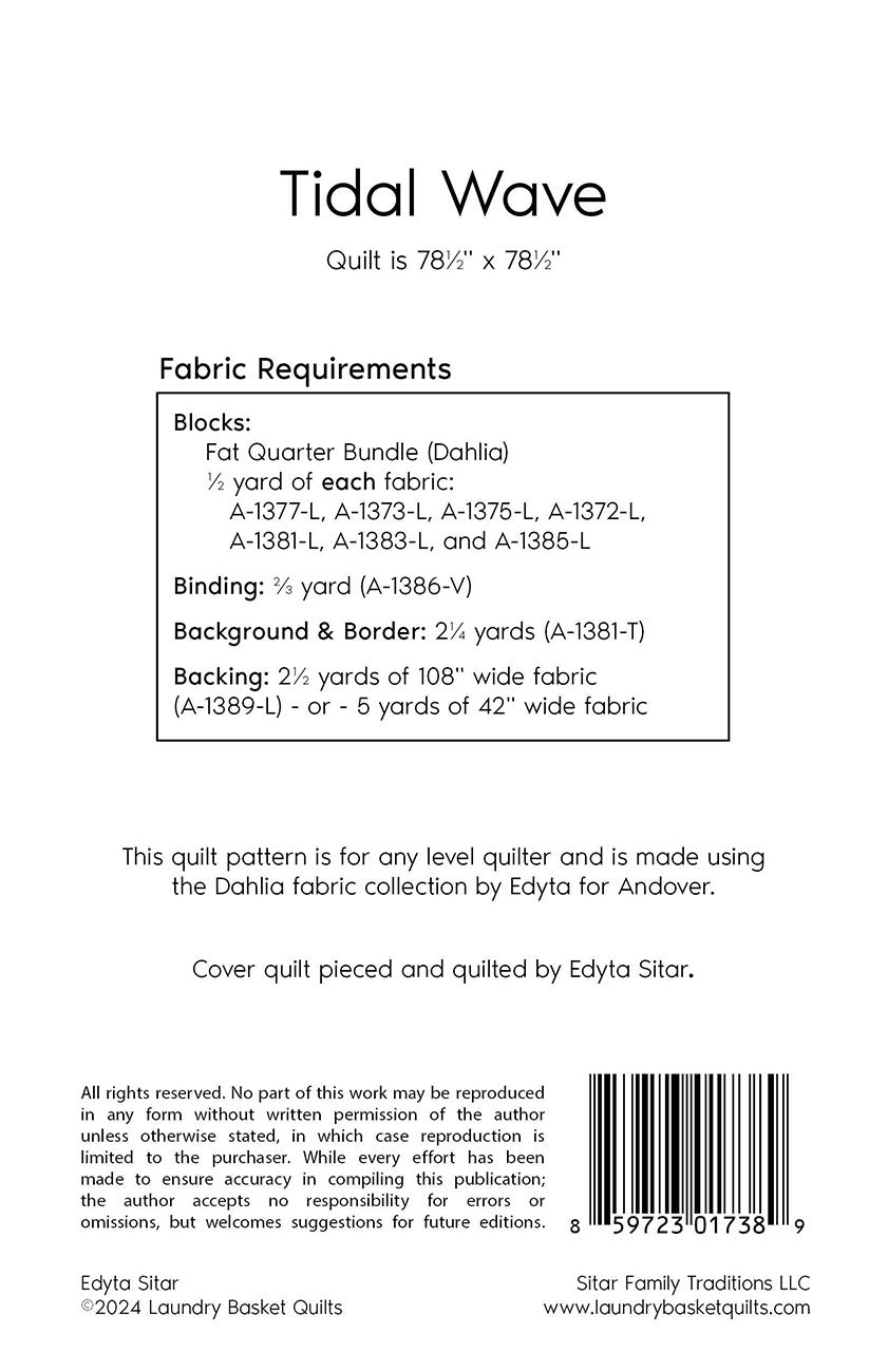 Tidal Wave Quilt Pattern by Laundry Basket Quilts