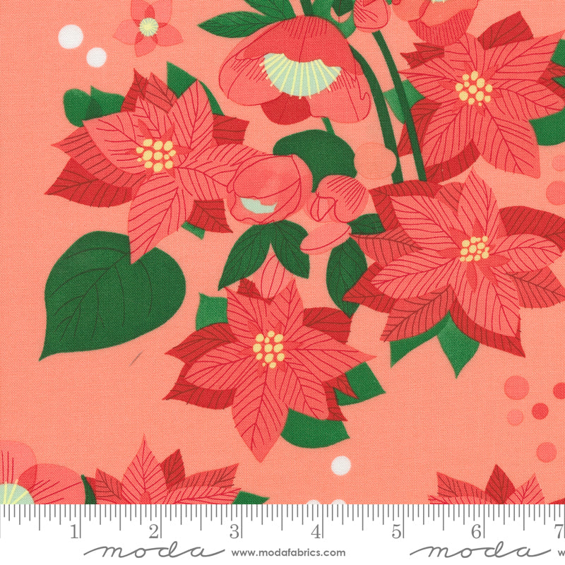 Tiny Christmas by Lizzy House - Poinsettia Florals Carnation 37130 14