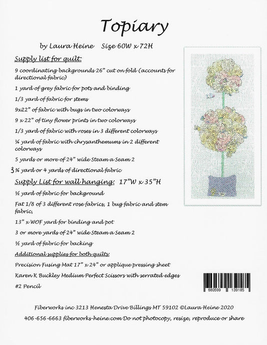 Topiary Collage Quilt Pattern # LHFWTOPIARY - Special Order