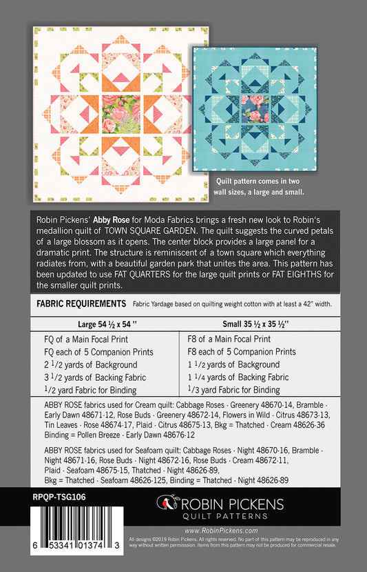 Town Square Garden Quilt Pattern by Robin Pickens