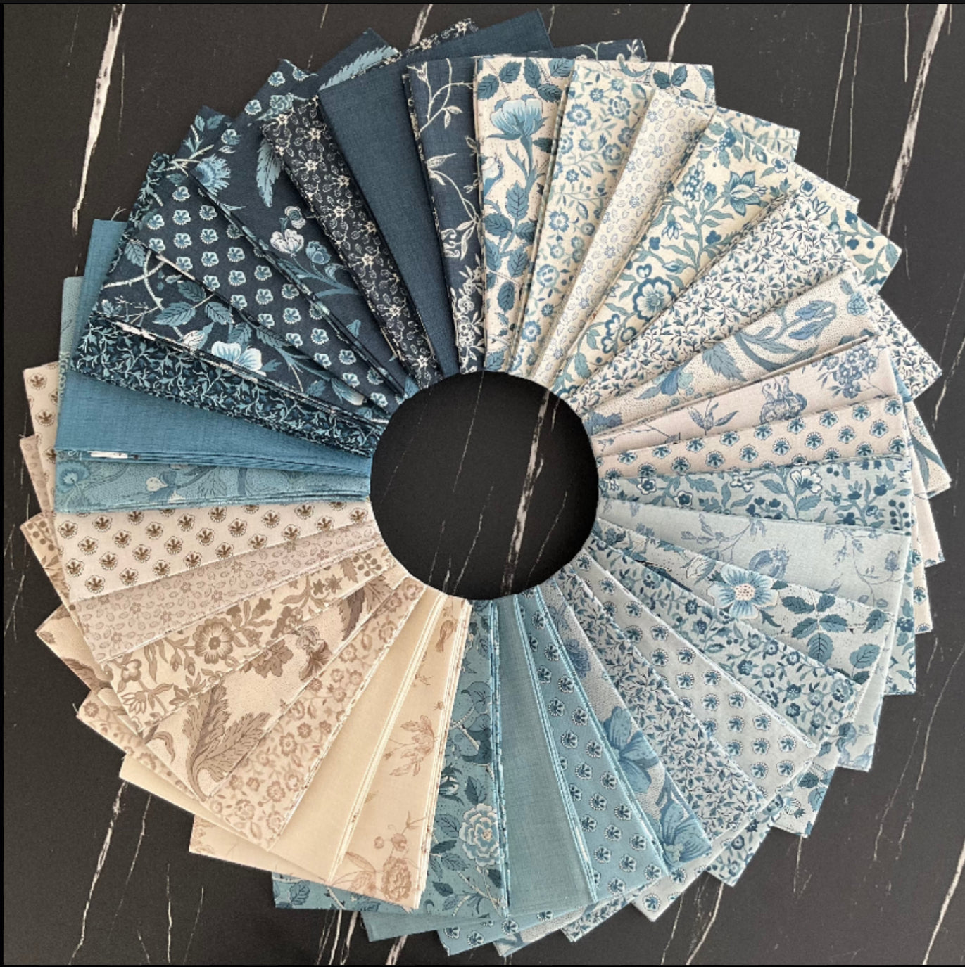 Grande Fleur Quilt Kit featuring Sacre Bleu by French General