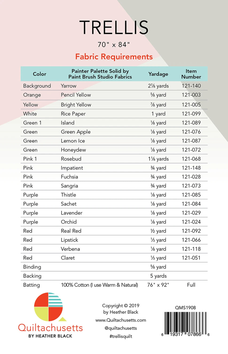 Trellis Quilt Pattern by Quiltachusetts