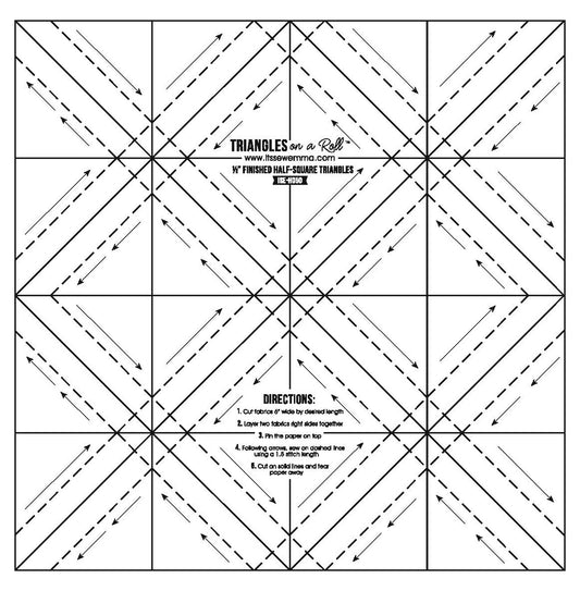 Triangles on a Roll : Half Square Triangle Foundation Paper (20 Size options)- Special Order