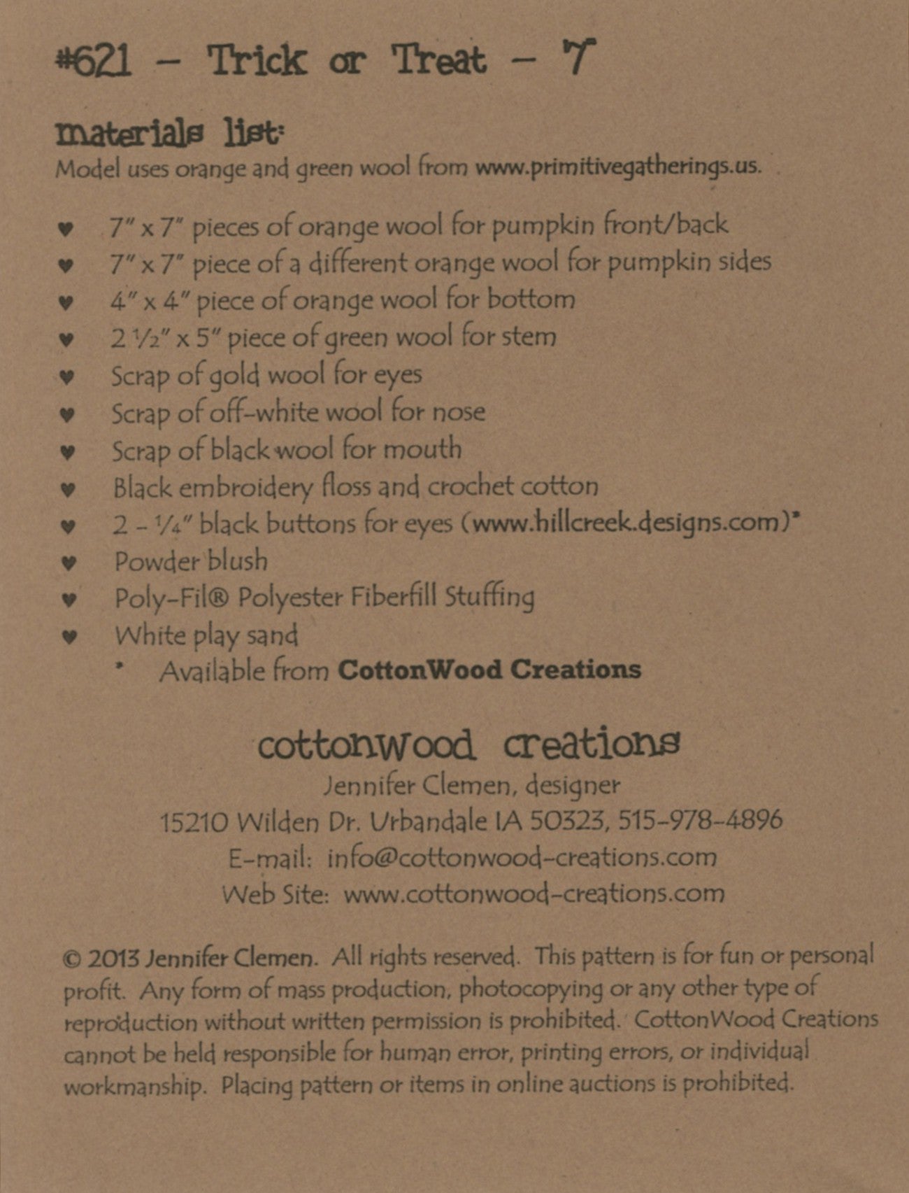 Trick or Treat # CWC621 - Special Order