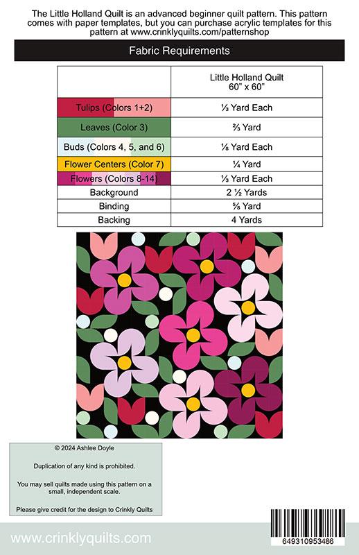 Little Holland Quilt Pattern by Crinkly Quilts