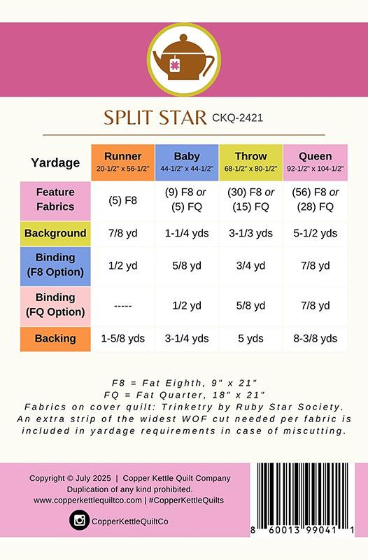 Trinketry by Melody Miller : Split Star Quilt Kit