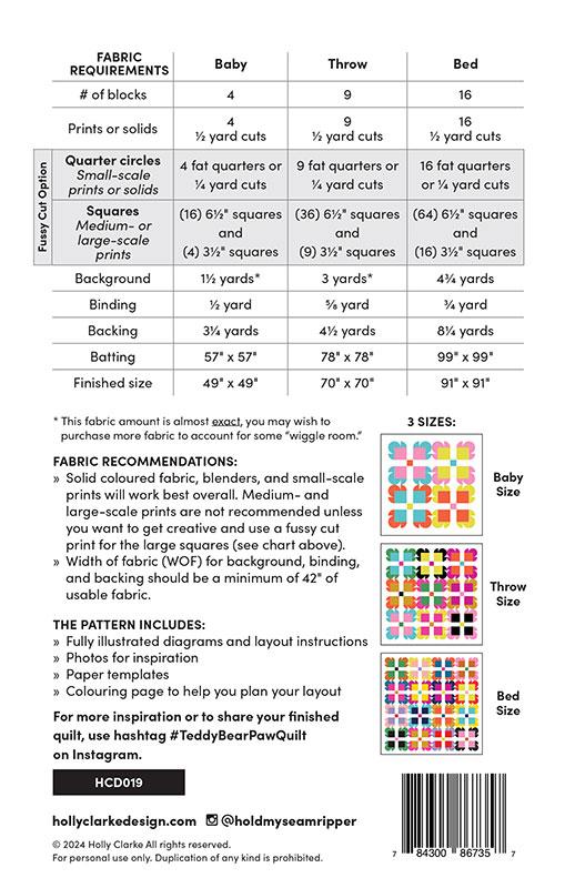 Trinketry by Melody Miller : Teddy Bear Paw Quilt