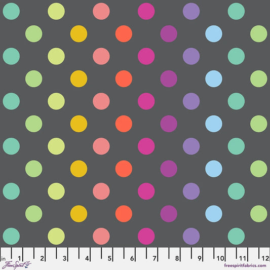 True Colors Graywork by Tula Pink : Disco Poms PWTP262.CARBON