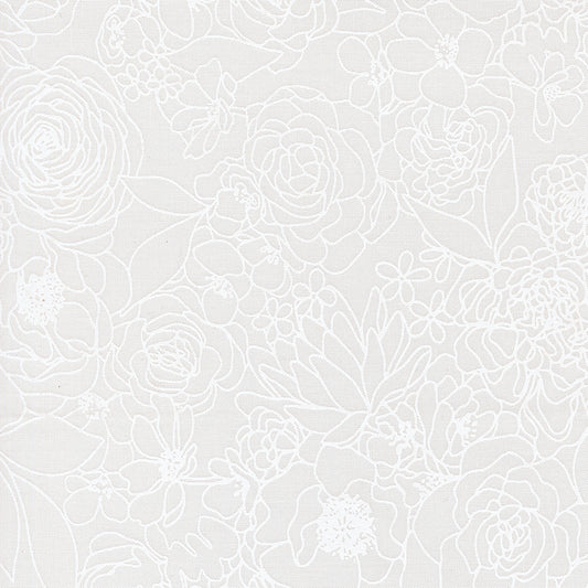 True to Hue by Alli K Design : Hidden Facet Florals Love Dove White 11560 21