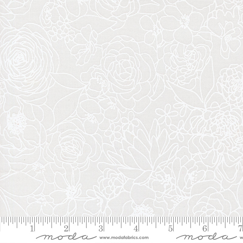True to Hue by Alli K Design : Hidden Facet Florals Love Dove White 11560 21