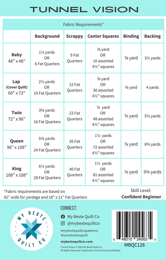 Tunnel Vision Quilt Pattern by My Beste Quilt Co.