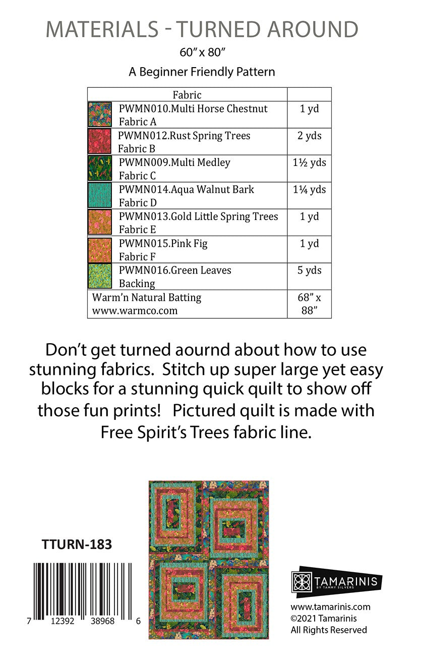 Turned Around Quilt Pattern by Tamarinis