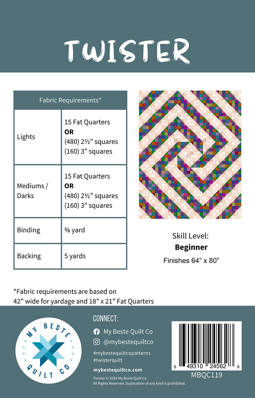 Twister Quilt Pattern by My Beste Quilt Co.