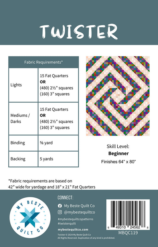 Twister Quilt Pattern by My Beste Quilt Co.
