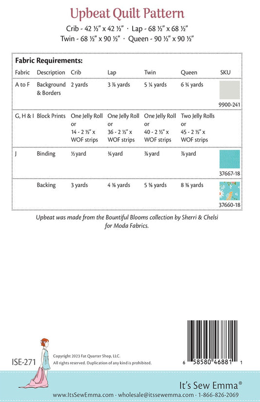 Upbeat Quilt Pattern by It’s Sew Emma