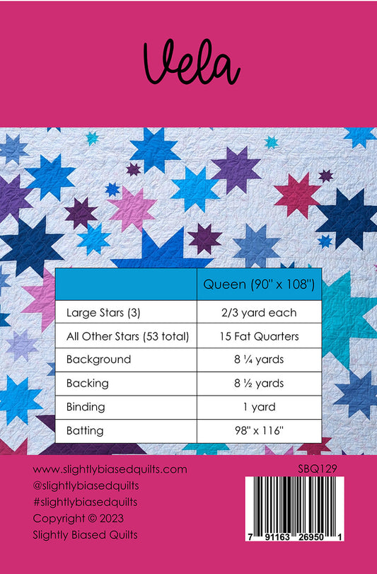 Vela Queen Quilt Pattern by Slightly Biased Quilts