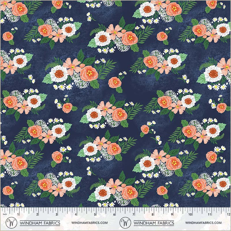 Villa Sol by Jennifer Moore : Floral Bunches Navy 55232-8