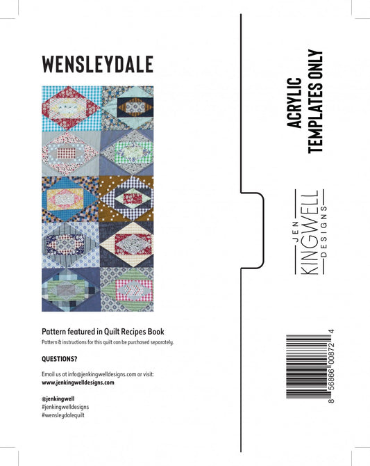 Wensleydale Acrylic Template Only by Jen Kingwell Designs - Special Order