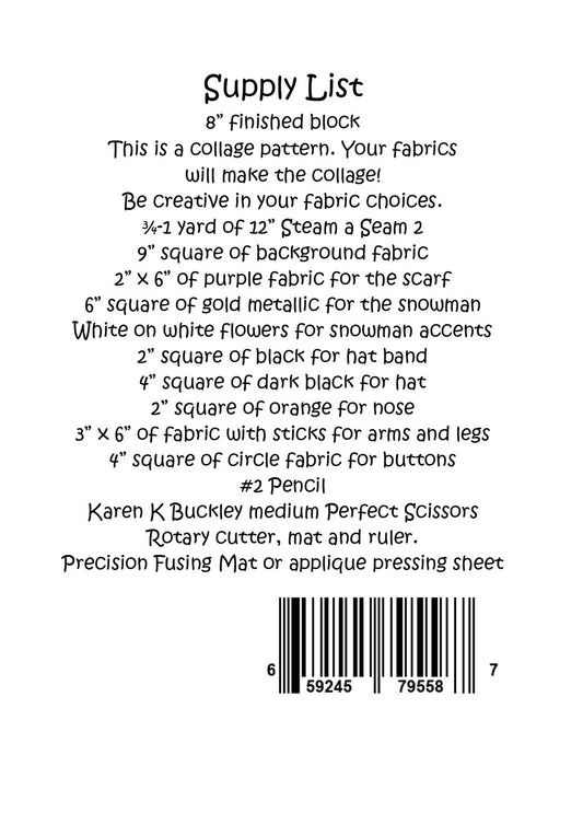 Whatevers! #51 Snowman Collage Pattern by Laura Heine # FWLHWHAT51 - Special Order