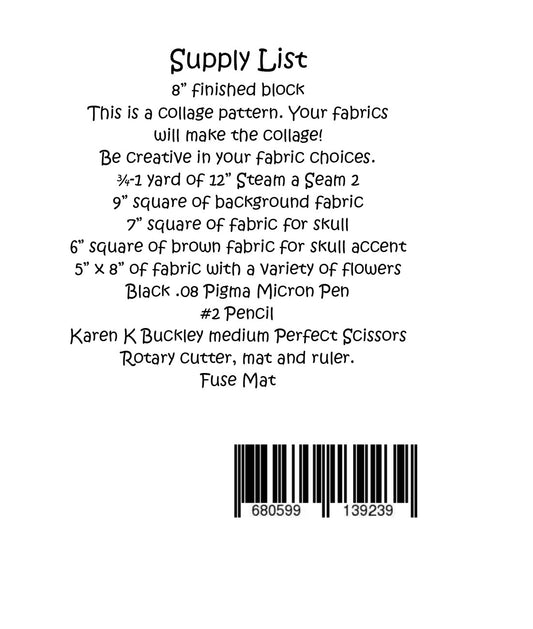 Whatevers! #54 Skull Collage Pattern by Laura Heine # FWLHWHAT54 - Special Order