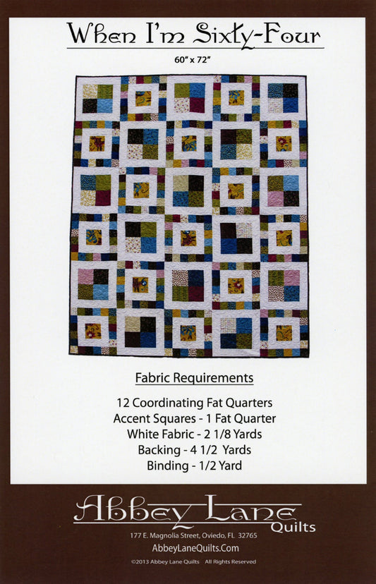 When I'm Sixty Four Quilt Pattern by Abbey Lane Quilts