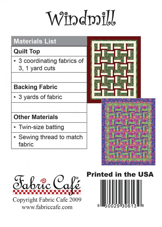 Windmill Quilt Pattern by Fabric Cafe