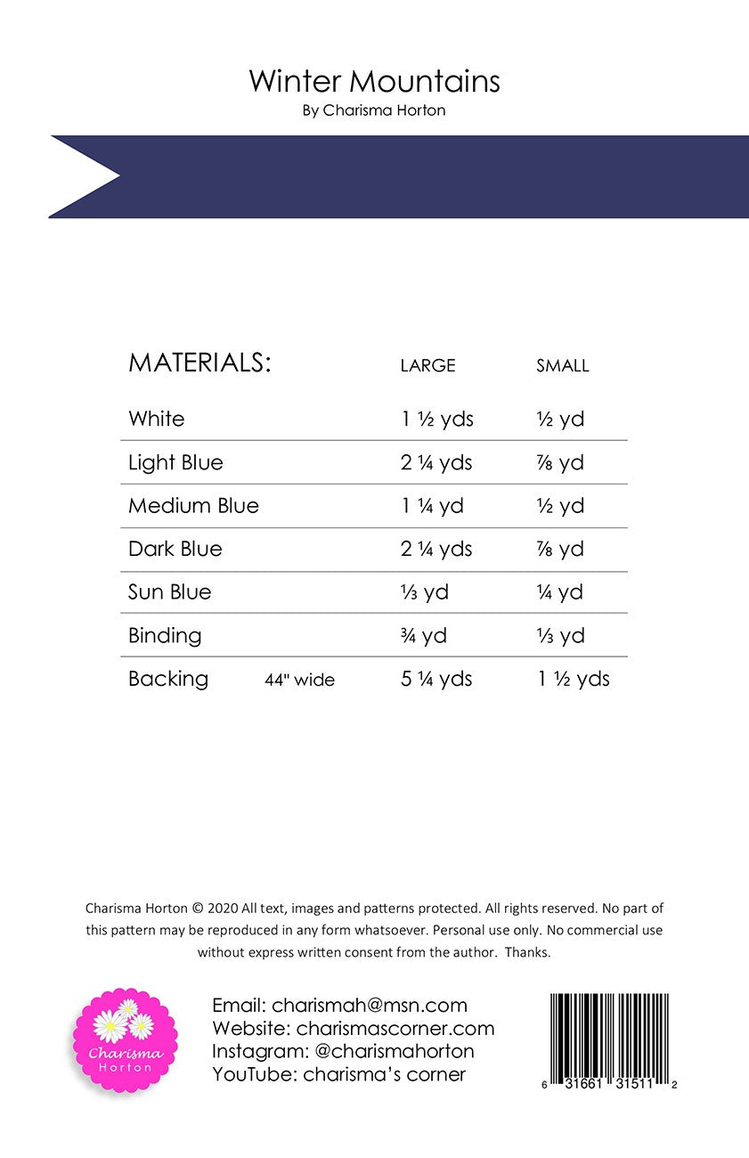 Winter-Mountains Quilt Pattern by Chrisma Horton -CH-2232 image 2