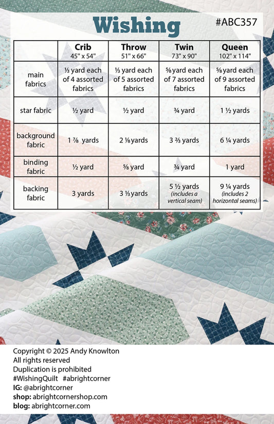 Wishing Quilt Pattern by A Bright Corner