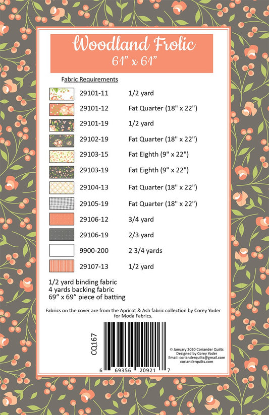 Woodland Frolic Quilt Pattern by Coriander Quilts - Special Order