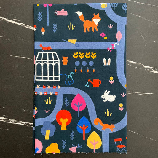 Woodland Park by Rashida Coleman Hale - Garden Map Teal Navy RS1080 12