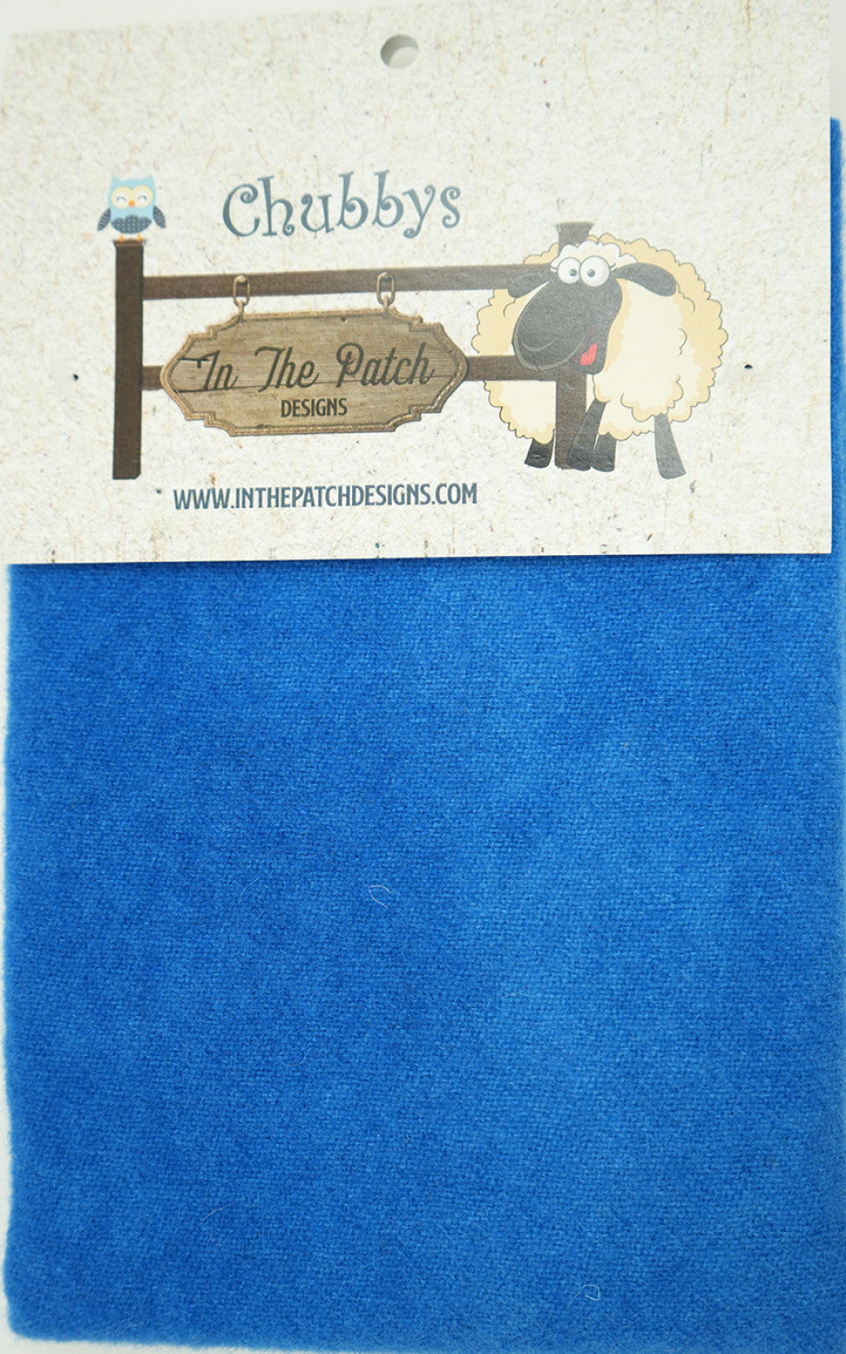 Wool Chubbys 16in Felted Square Prairie Blue Ivory Solid # WCH6057I- Special Order